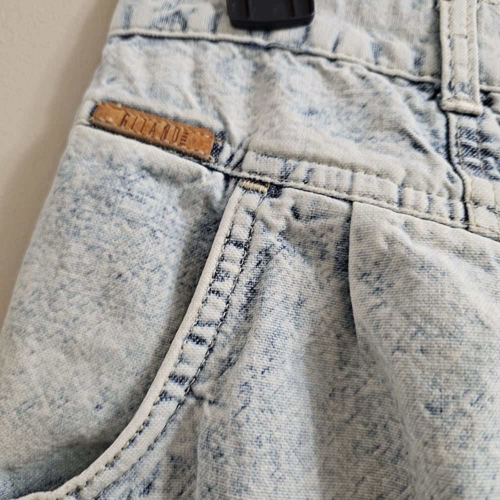 Vintage 80s P.S. Gitano Acid Wash Pleated High Rise Mom Jeans - Size 12 Short - Picture 3 of 12